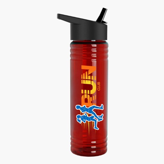 24 oz. UpCycle Slim Fit rPET Bottle with Flip Straw Lid - Full Color