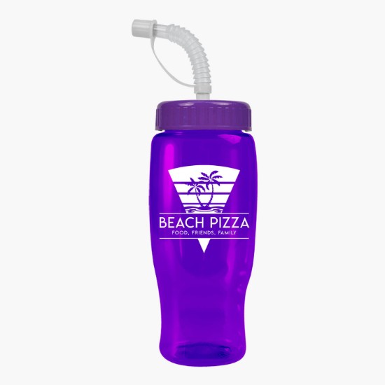 27 oz. Upcycle Poly-Pure Transparent Bottle with Straw Lid