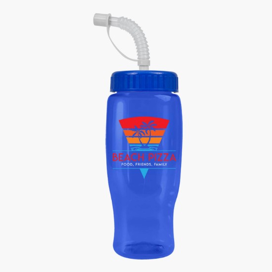 27 oz. Upcycle Poly-Pure Transparent Bottle with Straw Lid - Full Color