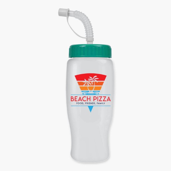 27 oz. Upcycle Poly-Pure Transparent Bottle with Straw Lid - Full Color