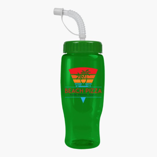27 oz. Upcycle Poly-Pure Transparent Bottle with Straw Lid - Full Color