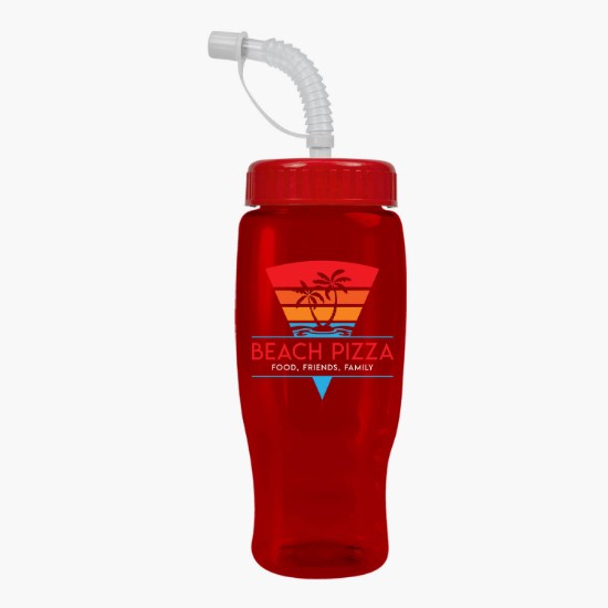 27 oz. Upcycle Poly-Pure Transparent Bottle with Straw Lid - Full Color