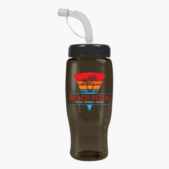 27 oz. Upcycle Poly-Pure Transparent Bottle with Straw Lid - Full Color