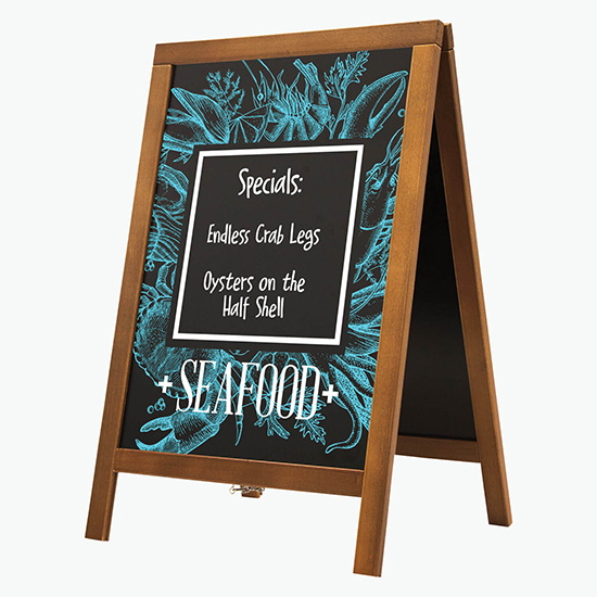Economy Wood A-Frame Imprinted Chalkboard