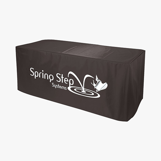 6� Open Back Fitted Nylon Table Cover w/Full Color Imprint