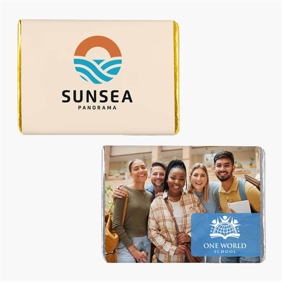 Custom Molded Chocolate Bar with Custom Wrapper - 1 oz