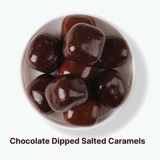 Small Candy Jar - Chocolate Dipped Salted Caramels - 3 oz