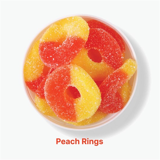Small Candy Jar - Peach Gummy Rings - 3 oz