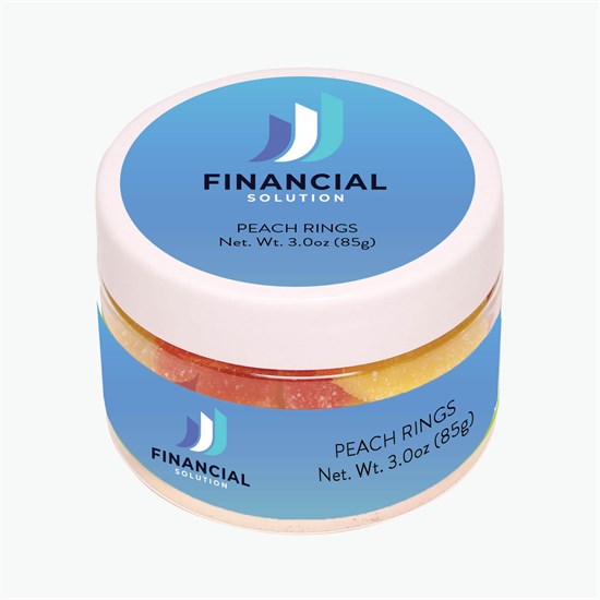 Small Candy Jar - Peach Gummy Rings - 3 oz