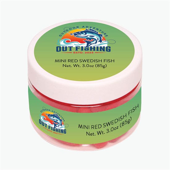 Small Candy Jar - Mini Red Swedish Fish - 3 oz