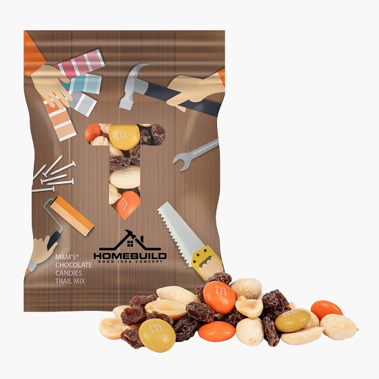 2 oz Full Color Snack Bag - Color Choice M&Ms Trail Mix