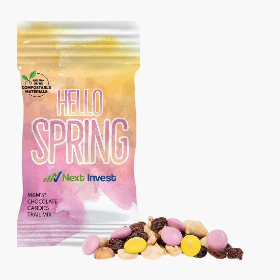 1 oz Full Color Compostable Snack Bag - M&Ms Trail Mix
