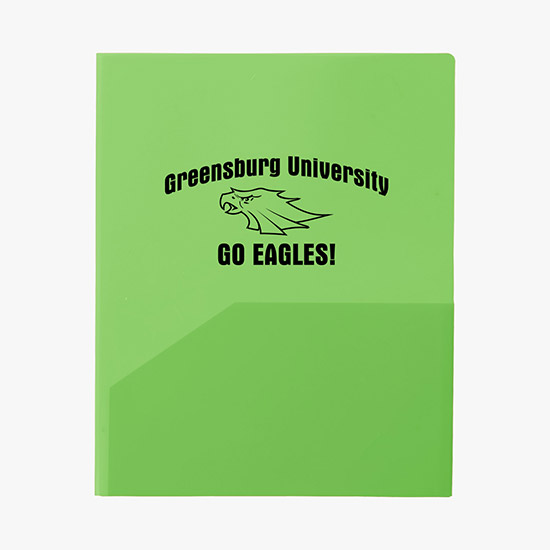 Translucent Twin Pocket Folder w/Business Card Slots Vivid Color - One-Color Imprint