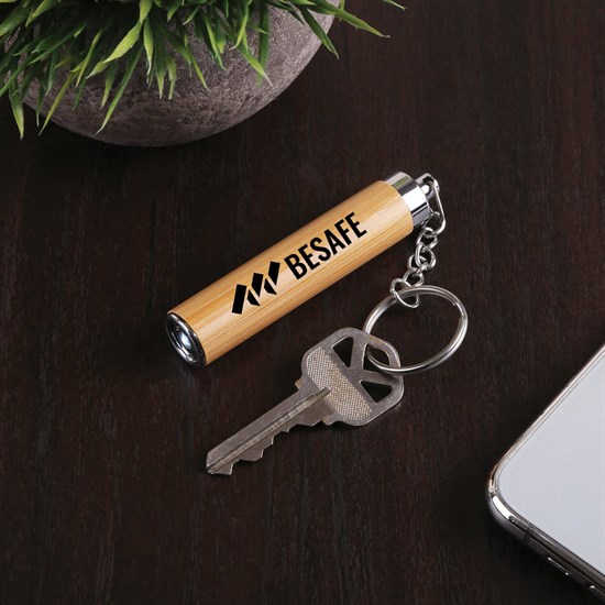 Bamboo LED Light Keychain