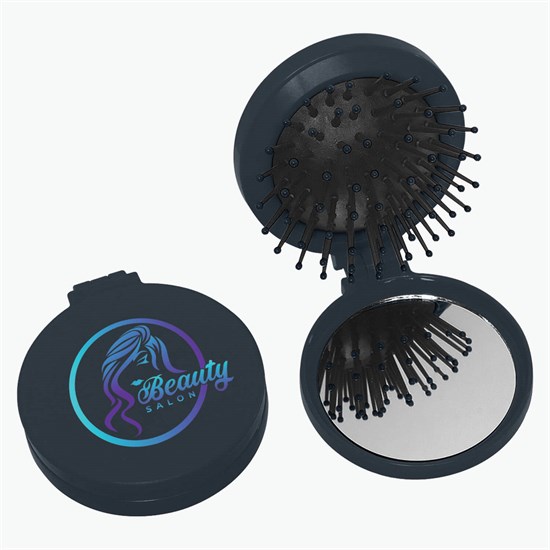 Travel Brush and Mirror Compact - Full Color