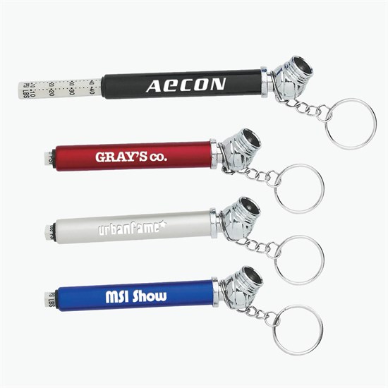 Mini Tire Gauge Keychain - Engraved