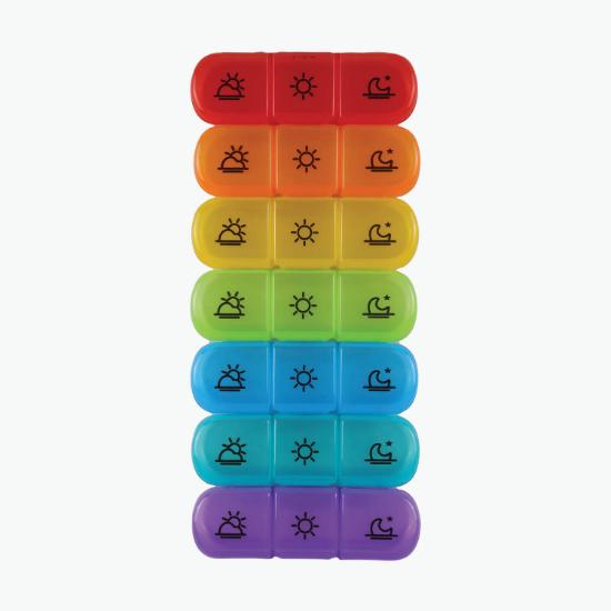 21-Compartment Pill Box - Full Color