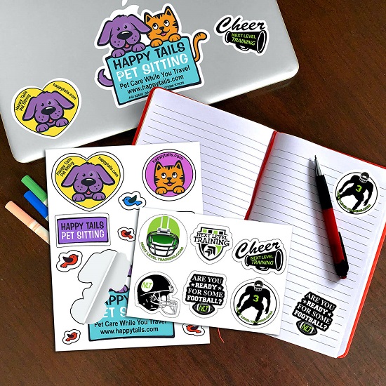 CustomCut Full Color Removable Vinyl Sticker Sheet - 5 x 7