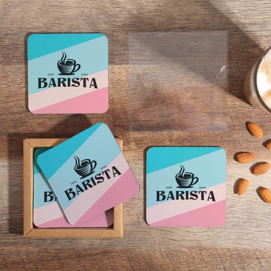 reGen Recycled Full Color Coaster Set of 4 - Square | Marco Promos