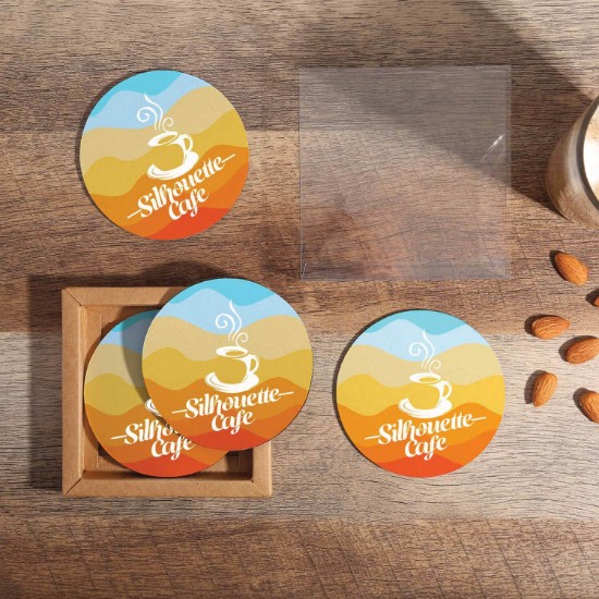 reGen Recycled Full Color Coaster Set of 4 - Round