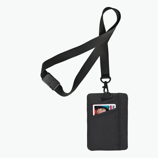 24HR SERVICE IS TEMPORARILY UNAVAILABLE Rally Recycled ID Pouch Lanyard - 24-Hour Production