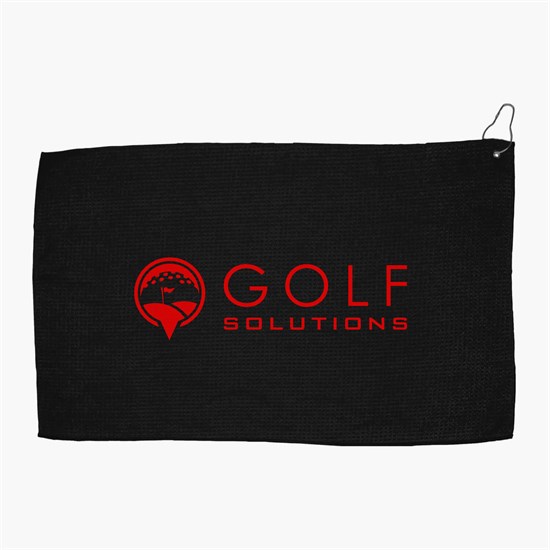 16 x 26 Recycled Polyester Waffle Golf Towel with Hook & Grommet