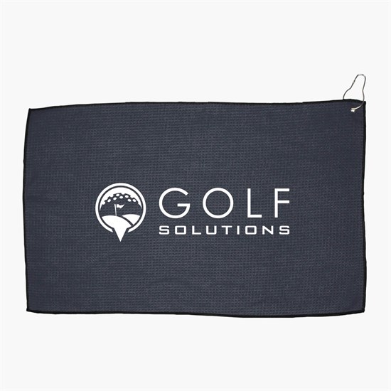 16 x 26 Recycled Polyester Waffle Golf Towel with Hook & Grommet
