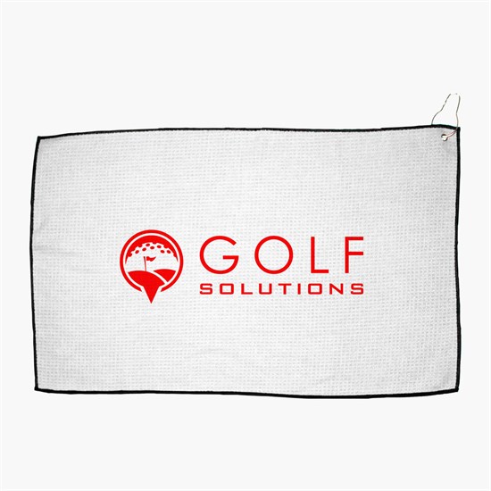 16 x 26 Recycled Polyester Waffle Golf Towel with Hook & Grommet
