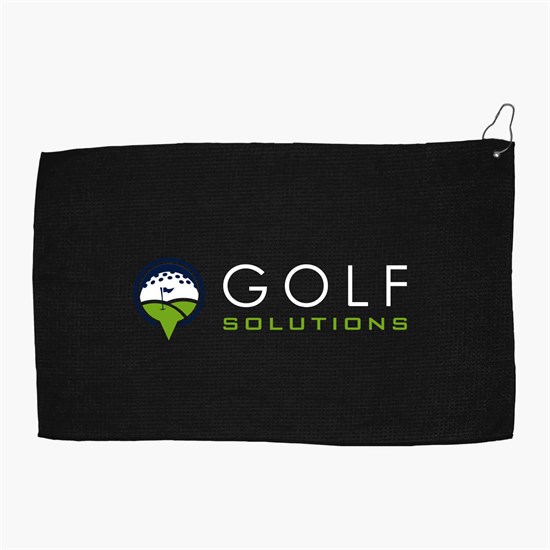 16 x 26 Recycled Polyester Waffle Golf Towel with Hook & Grommet - Full Color