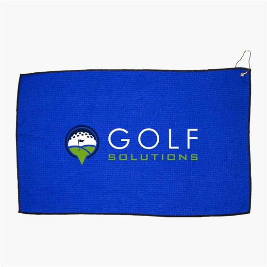 16 x 26 Recycled Polyester Waffle Golf Towel with Hook & Grommet - Full Color