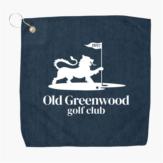15 x 15 Inch Recycled Polyester Microfiber Golf Towel with Grommet and Hook
