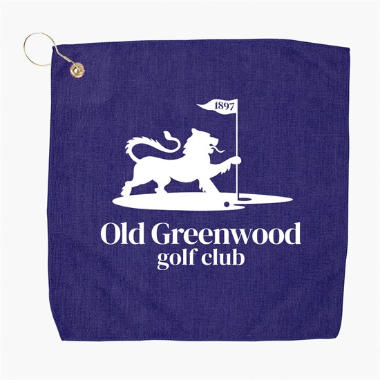 15 x 15 Inch Recycled Polyester Microfiber Golf Towel with Grommet and Hook