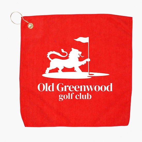 15 x 15 Inch Recycled Polyester Microfiber Golf Towel with Grommet and Hook
