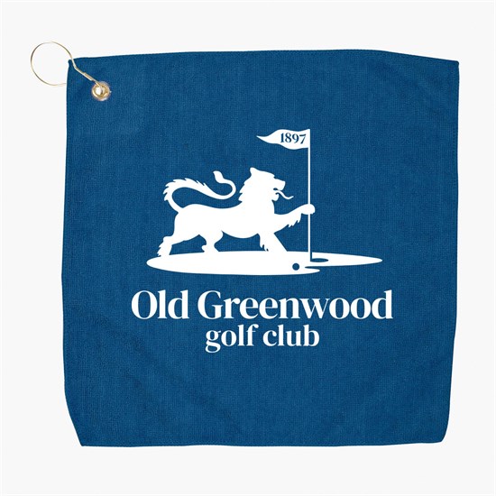 15 x 15 Inch Recycled Polyester Microfiber Golf Towel with Grommet and Hook