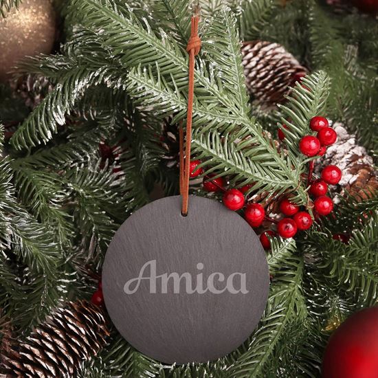 Slate Round Ornament