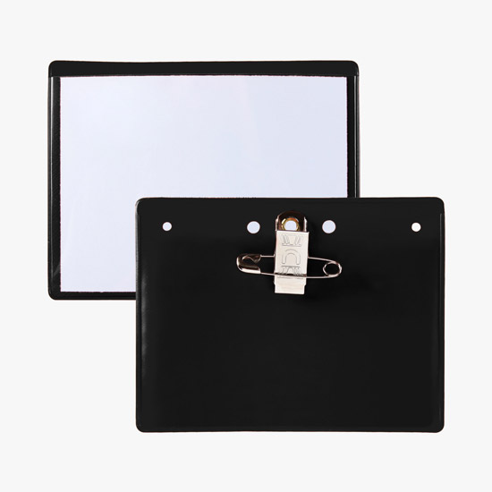 3 x 4 Border Badge Holders - Pin/Clip Attachment