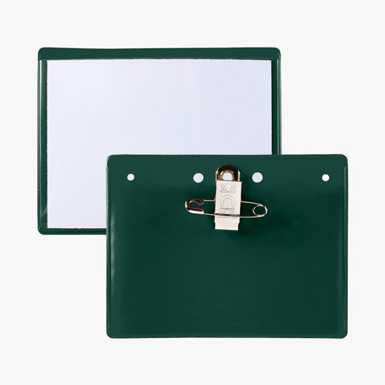 3 x 4 Border Badge Holders - Pin/Clip Attachment