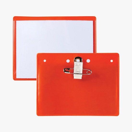 3 x 4 Border Badge Holders - Pin/Clip Attachment