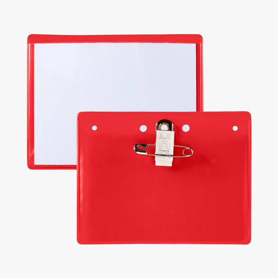 3 x 4 Border Badge Holders - Pin/Clip Attachment