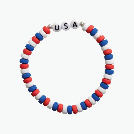 Adult Friendship Bracelet - Patriotic Corn Beads
