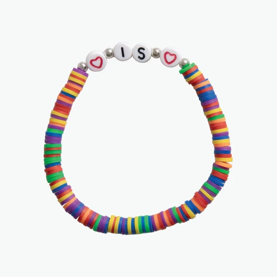 Adult Friendship Bracelet - Rainbow/Pride Flat Beads