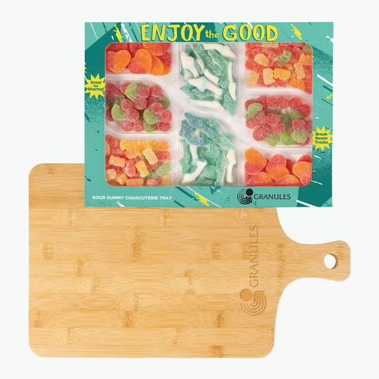 Sour Gummy Charcuterie Tray with Bamboo Board