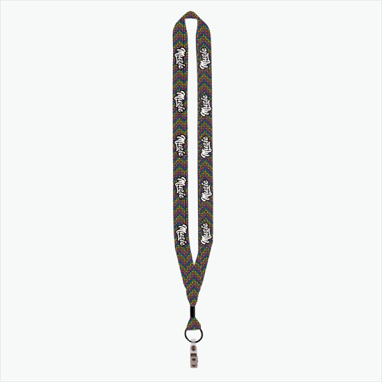 3/4 Vivid Choice Full Color Lanyard  - Vinyl Snap and Bulldog Clip - 24-Hour Production