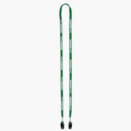 3/8 Cotton Comfort One-Ply Lanyard - Double Bulldog Clip
