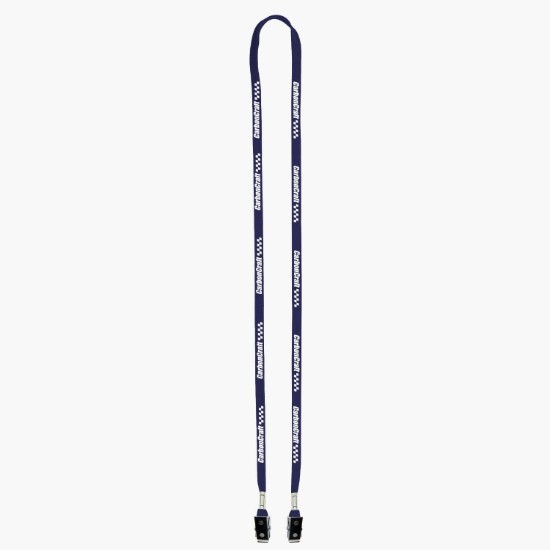 3/8 Cotton Comfort One-Ply Lanyard - Double Bulldog Clip