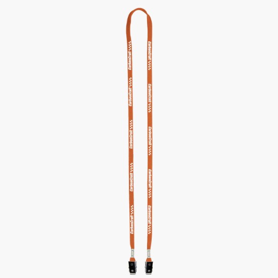 3/8 Cotton Comfort One-Ply Lanyard - Double Bulldog Clip
