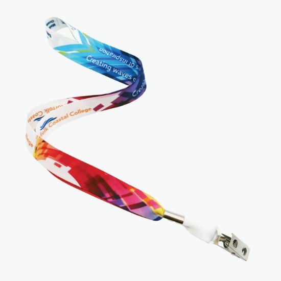 3/4 Full Color Recycled Ocean Plastic Lanyard - Bulldog Clip