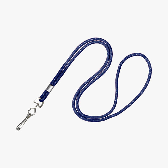 1/8 Round Neck Cord with Swivel Hook - Metallic