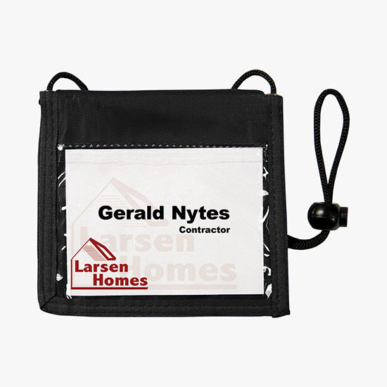 Bi-Fold Nylon Neck Wallet - Blank
