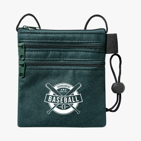24-HOUR SERVICE TEMPORARILY UNAVAILABLE – Triple Zip Non-Woven Neck Wallet with ID Holder - 24-Hour Production